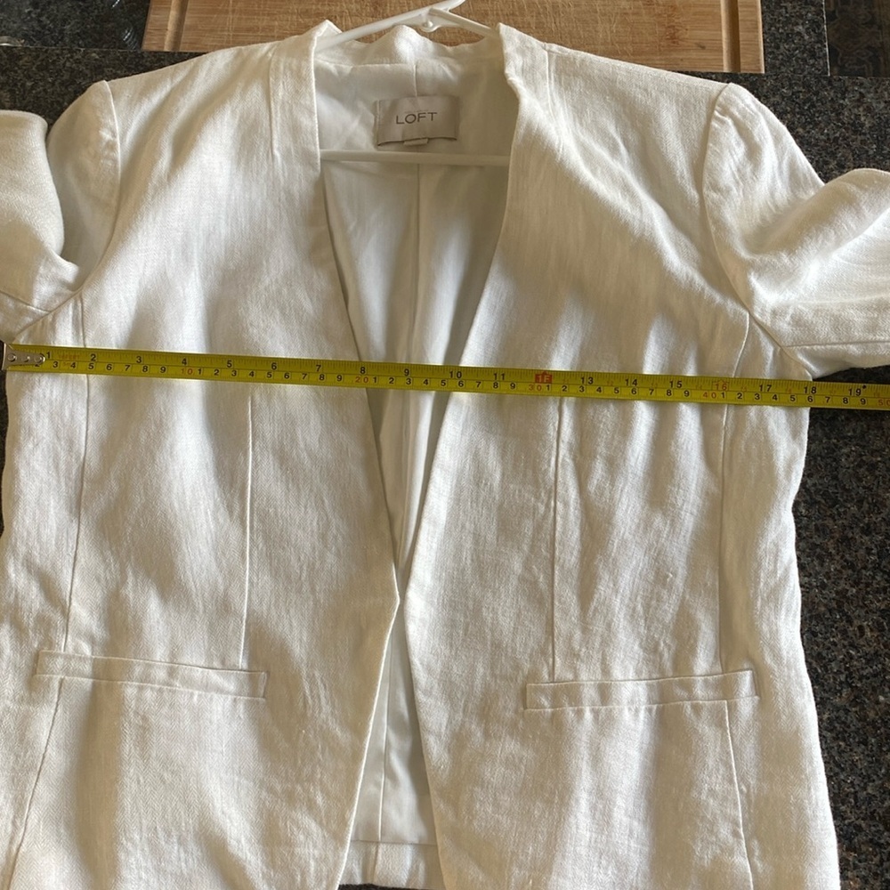 LOFT White Linen Jacket NEW Size 6 - Picture 9 of 10